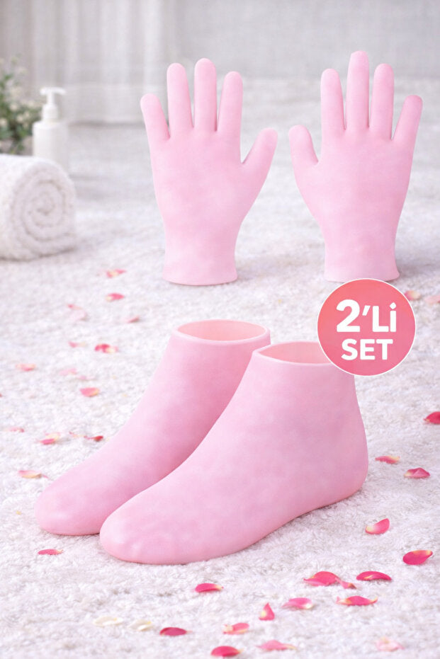 RoséSkinCare Silikon Nemlendirici El ve Ayak Bakım Seti – Spa Eldiveni & Çorabı ✨