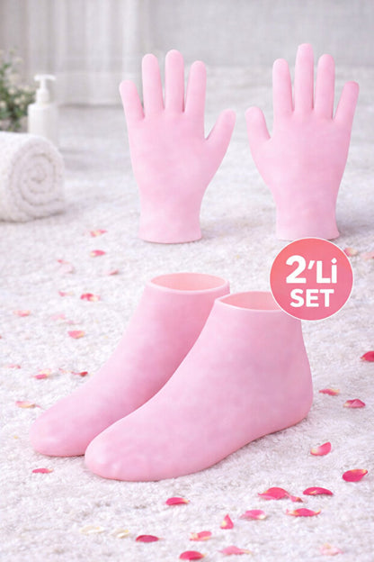 RoséSkinCare Silikon Nemlendirici El ve Ayak Bakım Seti – Spa Eldiveni & Çorabı ✨